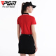 PGM高尔夫服装女装包臀短裙子上衣套装夏季T恤POLO衫透气显瘦 YF675-红色【上衣】 XL