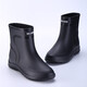2024 Wasserdichte Schuhe Männer und Frauen Regenstiefel modische kurze Röhrchen verdickte warme Gummischuhe Arbeit nicht rutschfischer Fischerei Kücherin Regenstiefel Schwarz [Einzelschuhe] Standardgröße 38