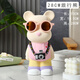 Internet celebrity violent bear cartoon TV wine cabinet living room decoration light luxury high-end ceramic children's piggy bank birthday gift 28cm pink spectacled bear + camera piggy bank