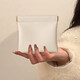 Portable storage bag lipstick red packet data cable storage bag cosmetic bag portable automatic sealing shrapnel bag wallet waterproof PU shrapnel storage-large white