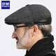 Romon Men's Autumn and Winter Forward Hat Thickened Warmth Windproof and Coldproof Belt Ear Protector Duck Bill Beret Elderly Dad Woolen Hat