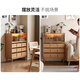 Genji Muyu solid wood sideboard modern minimalist restaurant storage cabinet oak glass cabinet home storage cabinet 0.82m sideboard (820*400*1110mm)