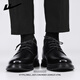 Huili official leather shoes men's summer breathable black formal shoes business men's shoes black 42