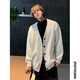Du Xiaoxian Herbst V-Neck Pullover Herren neuer fauler amerikanischer Retro-Strickjacke Strickjacke Sweater Grau XL [Vorgeschlagen 125-145jin [Jin ist gleich 0,5 kg]]