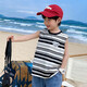 Zuoxi Jungen Weste Sommer dünne Kinder ärmellose T-Shirt 2025 Neue Sportweste Big Kinder Sommer Wear Color Bar 140