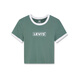 
Levi's summer women's American casual campus style small LOGO printed round neck short-sleeved T-shirt Green A3523-0070 M