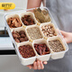 Cabinet star spice storage box household condiments aniseed seasoning jar food grade dried chili seasoning jar divided kitchen seasoning box cream white nine-compartment with handle sealed and moisture-proof