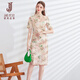 Classic Story (JANE STORY) 2024 new summer high-end daily cheongsam for women, young style, national style, new Chinese style floral dress, apricot pink and green flower S