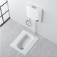 Thin squat toilet 23 high with water trap front and rear left side drainage prevention and pit digging bathroom squat toilet household A type with bent front horizontal drainage seal ring