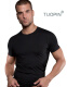 Tuopin high-end solid color T-shirt men's slim round neck short-sleeved T-shirt half-sleeved tight summer fitness sports tops black 170/L