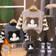 Disney Children's's Clothing Boys's's Garçons Automne et hiver Vêtements d'hiver pour enfants Des vêtements de bébé d'un an plus en velours épaissis de style collégial à trois pièces Boy Beige Rabbit Head Sweater trois pièces 100 tailles 2 à 3 ans [90-100cm]