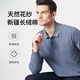 Shanshan pure cotton skin-friendly T-shirt men's long-sleeved autumn business casual commuting to work floral yarn lapel solid color men's clothing