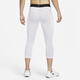 Nike Men's Breathable Tight Training Cropped Pants Winter Weightlifting Quick-Drying Knitted NIKE PRO FB7951 100 White/Black M