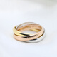 [Second-hand 99 new] Cartier Cartier TRINITY three-ring three-color gold ring small/medium classic pairing ring for men and women 99 new medium-sized model - single product - width 3.2 mm special counter price 15100 59 (National code 19)