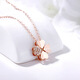 Luruo plated 18k rose gold four-leaf clover necklace for women 925 sterling silver color gold clavicle chain pendant jewelry set chain (rose gold)