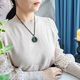 Se puede solicitar, colgante Hetian Jade Pixiu, hombres y mujeres, colgante de jade de hebilla de paz, doble colgante de pixiu jade, modelo dos M6228Z