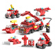 Shangyun building blocks assembled children's toys boys and girls small particle fire truck model birthday gift for boys aged 6-8-12