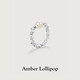 Amber Lollipop broken silver pearl ring women's ring index finger ring anniversary birthday gift for girlfriend and wife