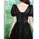 
Seidler high-end evening dress women's banquet temperament 2025 new strapless fairy style student long style host light luxury niche black L