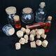 Oak stopper glass bottle stopper cork stopper tapered cork bottle stopper bottle cap wine stopper lid wine jar stopper wooden red wine wine cork universal stopper wishing bottle glass bottle 5 pcs 36*31*20