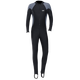He Jiangong one-piece swimsuit youth plus size men's wetsuit jellyfish suit long-sleeved trousers sun protection swimsuit surfing and snorkeling black gray long-sleeved one size fits all M recommended weight 105-120 Jin Jin equals 0.5 kg