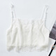 Silk strap tube top underwear for women with low collar, anti-exposure bottoming, lace wrap chest mulberry silk vest for summer, white cherry blossom style L