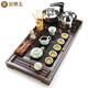 Gold inlaid jade Kung Fu tea set with tea tray, one-piece ceramic Ru kiln tea making machine, automatic water supply electric kettle, Lian Yu
