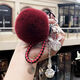Mu Mingerlai Mädchen Herz Key Chain Kreative Schlüsselkette Frauen Otter Rabbit Hair Ball Plüsch Anhänger Auto Schlüsselkette Mädchen Pack Pendell