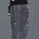 Lookout summer jeans men's thin elastic waist jeans men's loose elastic harem pants spring and autumn summer new thin K433 gray [high elastic] L [105-120]
