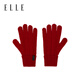 ELLE 100% sheep wool gloves for women autumn and winter outdoor warm and fashionable knitted fingertips for students driving with touch screen