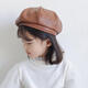 UKCF children's beret four seasons Korean style children's hat girls beret baby ins fashion octagonal painter hat burgundy 49-52CM (reference 3-7 years old)
