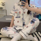 史迪仔三件套睡衣女短袖短裤长裤棉夏季2025年新款学生可爱卡通 14126#黄色拉布布 三件套 M  80-100斤