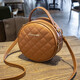 QUEEN TRIP fashion rhombus small round bag 2023 new bag women's Korean version trend niche single shoulder crossbody bag beige