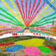 Windmühle Dekoration im Freien drehende Kindergärten kleine Windmühle sechsteines malerischer Bereich hängende Kunststoffwindmill-Saiten Spielzeug Windmühle verdickte vier reine 22 cm/100+30 m Stahl Seil gemischtes Haar