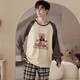 Langsha pyjamas Spring et automne à manches longues à manches longues Coton Pure Coton pour jeunes garçons, étudiants d'âge moyen et vieux Suit d'automne Lyp724 L Small Code 160-165cm / 95-110jin [Jin est égal à 0,5 kg]
