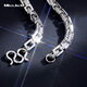 Miss JuJu pt950 platinum necklace men's platinum necklace domineering airtight card base shows a thick square chain car flower version 41-43g long 57-59cm thick about 3.5mm