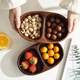Millennium Lovewood Acacia solid wood thickened dried fruit plate household candy fruit nut round grid plate TP0383