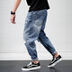 Zehn Kran zerrissene Jeans Männer losen Frühlings- und Sommer-Kumpel-Hosen-Männer abgerissene Bettlerhosen HARUN COW PANS Blue 30 (115-125jin [Jin gleich 0,5 kg]))