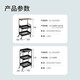 欧琳（OULIN）厨房置物架落地储物架收纳小推车可移动浴室客厅书房零食收纳架子 5009黑色3层加粗密网