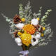 AIMAN dried flowers immortal flower decorative ornaments cotton real flowers small fresh eucalyptus leaves daisies pine cones living room bedroom flower arrangement magnolia flower + golden ball + immortal yellow hydrangea with glass vase