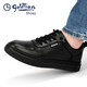 Goldlion men's shoes round-toe men's sneakers simple black cowhide business casual leather shoes for men black 40