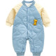 Splash Child super cute baby spring and autumn long-sleeved jumpsuit going out and hugging clothes and crawling clothes baby internet celebrity cartoon jumpsuit 6023 little dinosaur cotton coat blue (early spring thin cotton) 66 yards/0-3 months (3-5kg, )