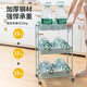 Chuidahuang three-layer storage rack, installation-free folding storage cart, multi-functional shelf storage rack, floor-standing rack, light green