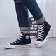 Warrior canvas shoes for men, classic high-top casual shoes for men and women, couple models, student white shoes, women's fashion sneakers, men's WXY-473T black 42
