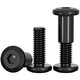Fengji 304 stainless steel black flat round head plywood locking nut beveled inner hexagonal furniture nut nut set M2*12 rod diameter 3 10 sets