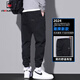 AEMAPE Jeans Men's Men's Deventy Ties Loose Pants Pelled Pelled Men's 2025 Spring and Summer Nuevo estilo más Pantalones Casales de Vellena Men 9859 Negro Plus Fleece l