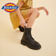 Dickies Martin Stiefel für Frauen Frühling neuer Schnüre-up-Zipper Klassiker glänzend 8-lohle britische Stiefel Arbeitsstil Helldicke Sohle schwarz 38 (Frauen)