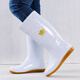 
Hawit Food Processing Factory Special Food Boots Food Grade Rain Boots White Flat-sole Rain Shoes Anti-slip Wear-resistant Acid-Alkaline Water Shoes Flat-sole Medium Tube 41