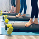 Upness multifunctional pilates core roller motr mini core bed portable yoga open back green