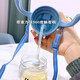 [Mit einem Gurtgriff] Sensen Cat Suns Baby Anti-Choking mit Strohbecher Kinder durch die Milch einweichen und Milch trinken. Haushaltsfruchtwasserbecher mit Griff für Kinder Anti-Fall-Trinkwasserbecher Baby Blue Strohbecher 370 ml + Riemen + Griff + vier Stücke Geschenk